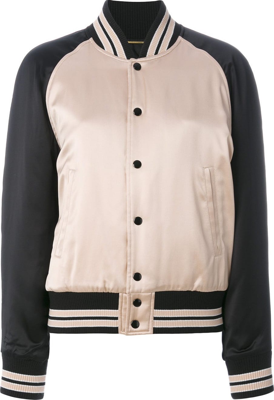 Saint Laurent striped trim bomber jacket