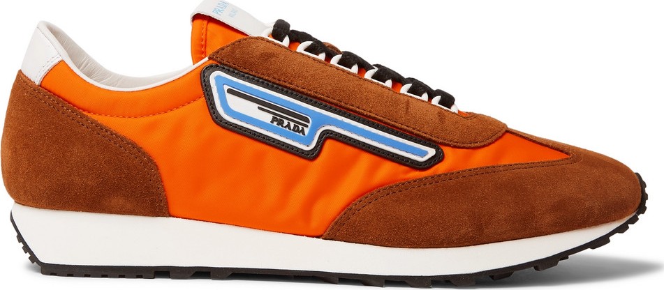 Prada Milano 70 Nylon and Suede Sneakers