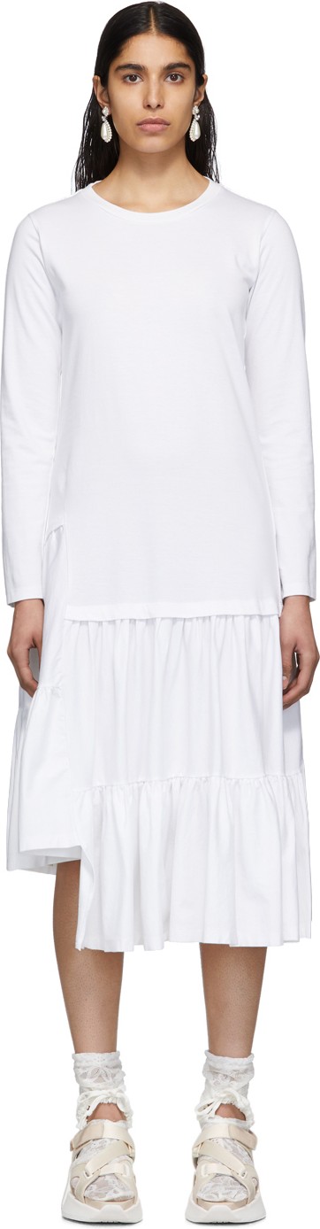 MM6 Maison Margiela White Gathering Dress