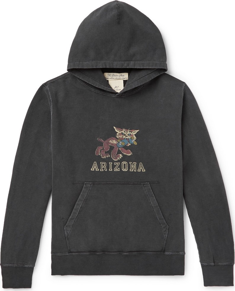 Remi Relief Distressed Printed Loopback Cotton-Jersey Hoodie