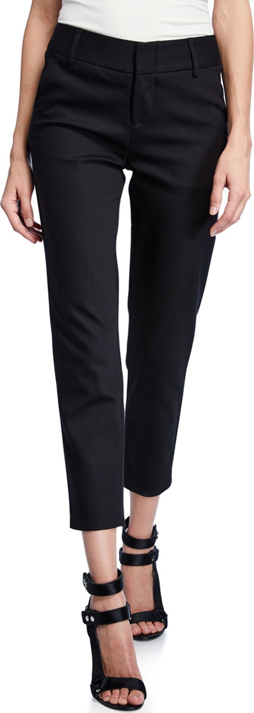 Alice + Olivia Stacey Slim Straight-Leg Cropped Trousers