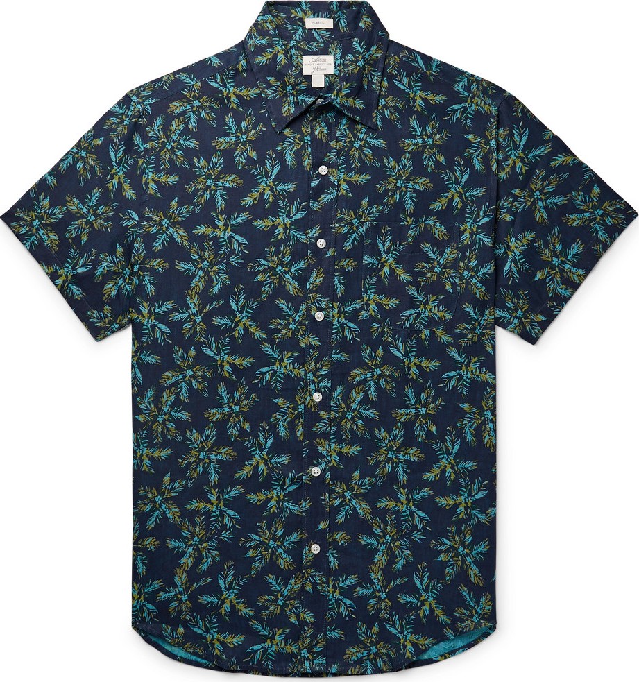 J.Crew Slim-Fit Printed Linen Shirt