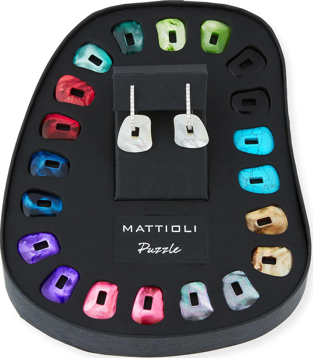 Mattioli Puzzle Collection Interchangeable Hoop Earrings in 18K White Gold, Set of 11