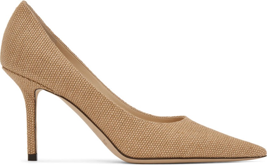 Jimmy Choo Beige Raffia Love 85 Heels