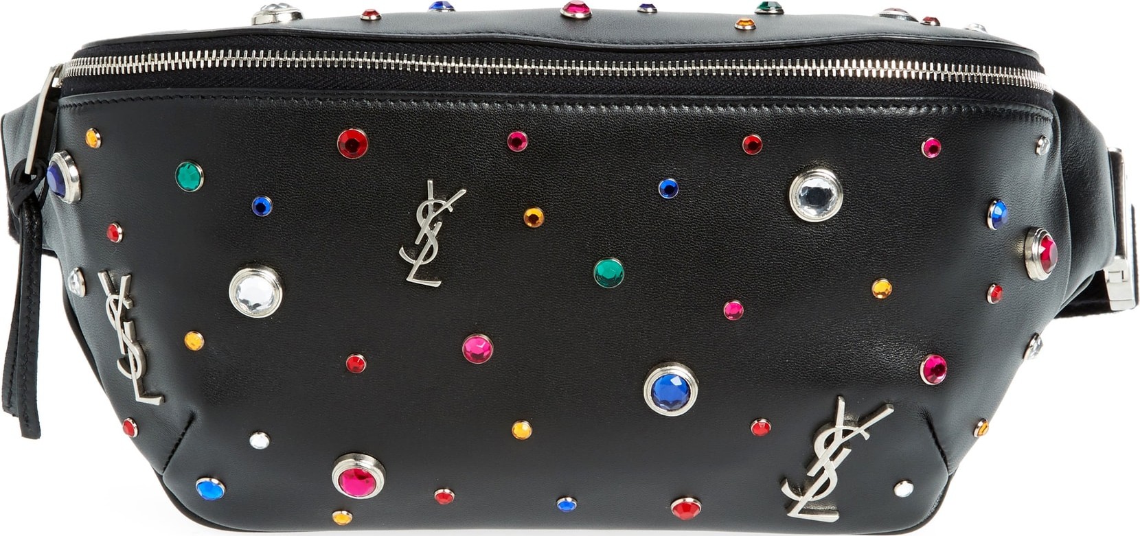 Saint Laurent Monogram Studded Leather Belt Bag