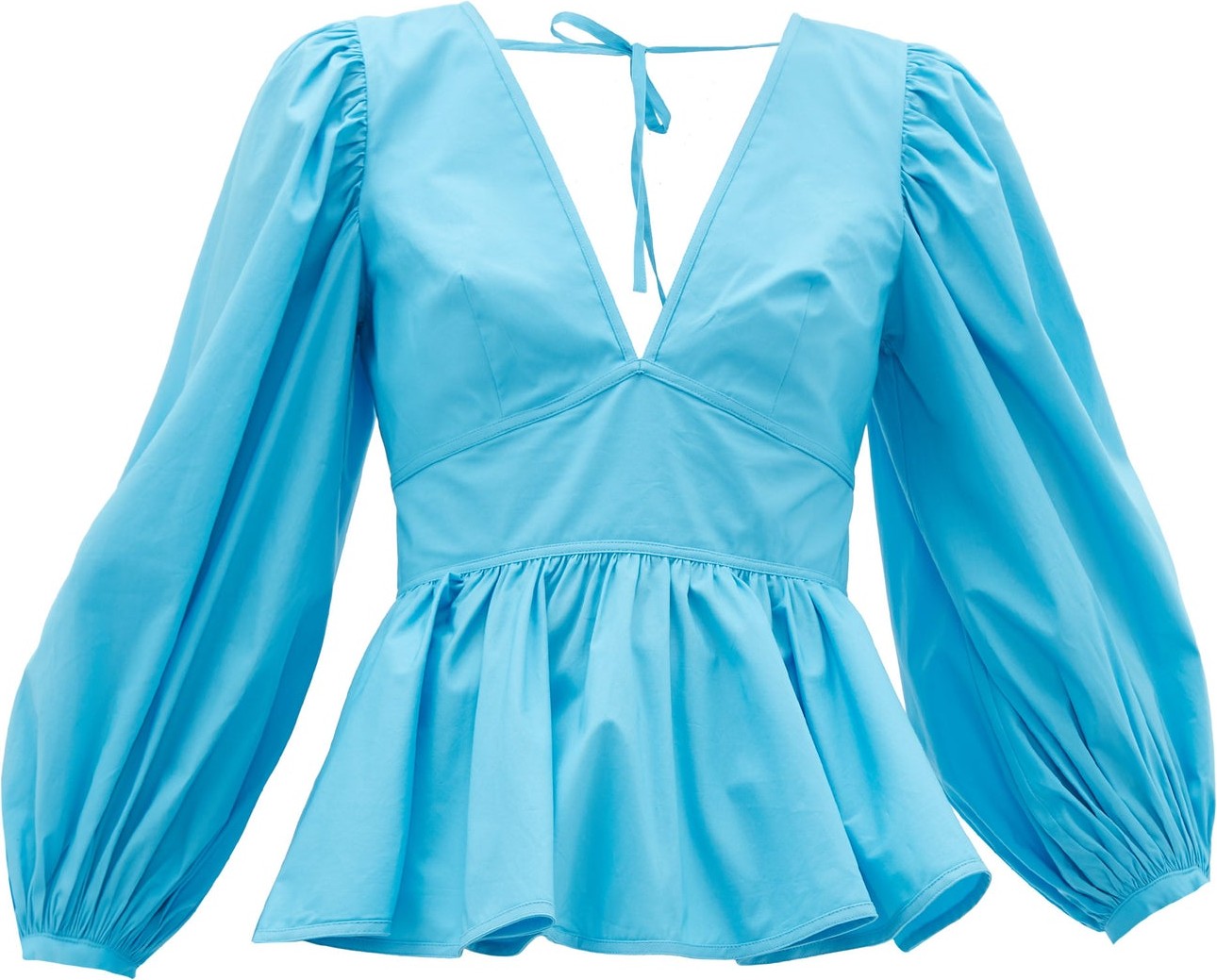 Staud Luna peplum-hem cotton-blend top