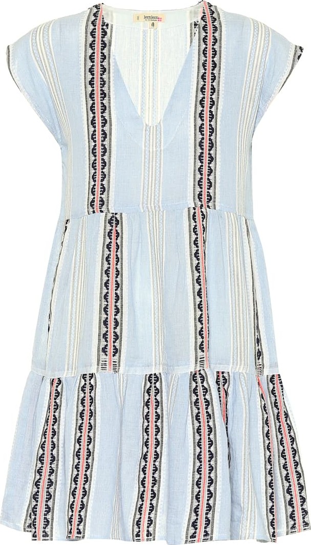 LemLem Riban striped cotton-blend minidress