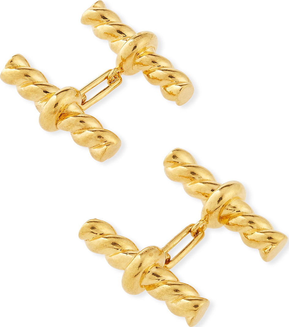 TOM FORD Twisted-Cable Cuff Links, Golden