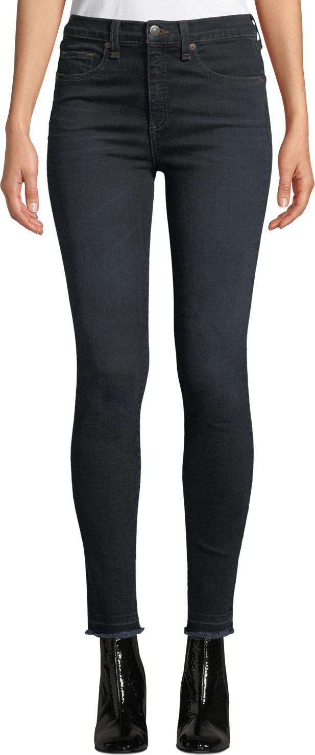 Veronica Beard Kate 10" Rise Skinny Ankle Jeans with Released Hem