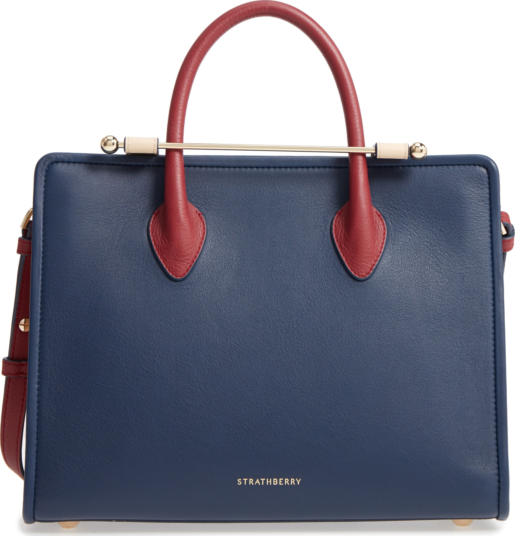 Strathberry Tricolor Midi Leather Tote