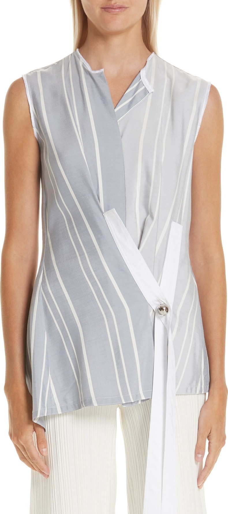 Yigal Azrouel Stripe Wrap Shirt