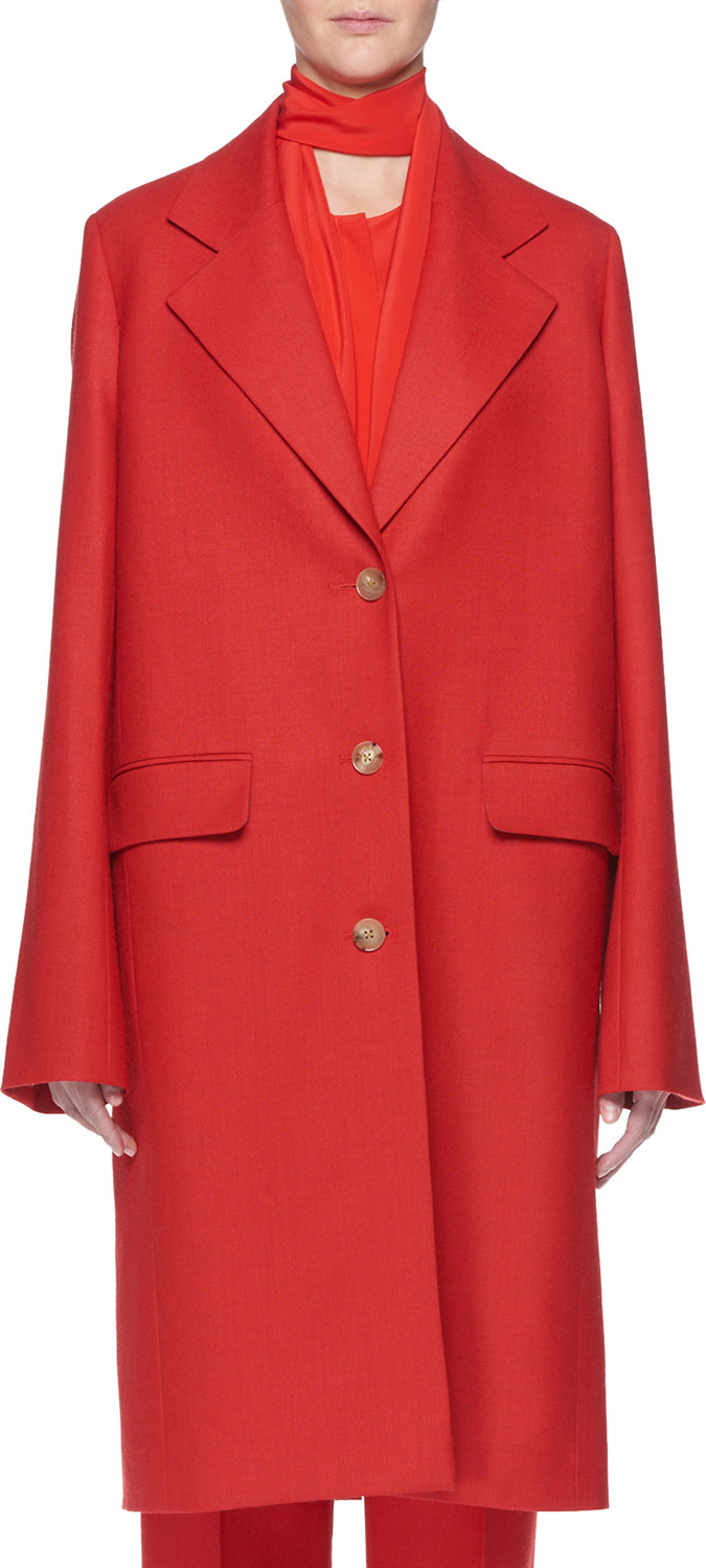 THE ROW Teymon Notched-Lapel Single-Breasted Oversized Wool Coat