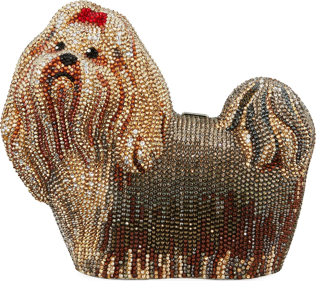 Judith Leiber Charlie Yorkie Dog Perla Clutch Bag