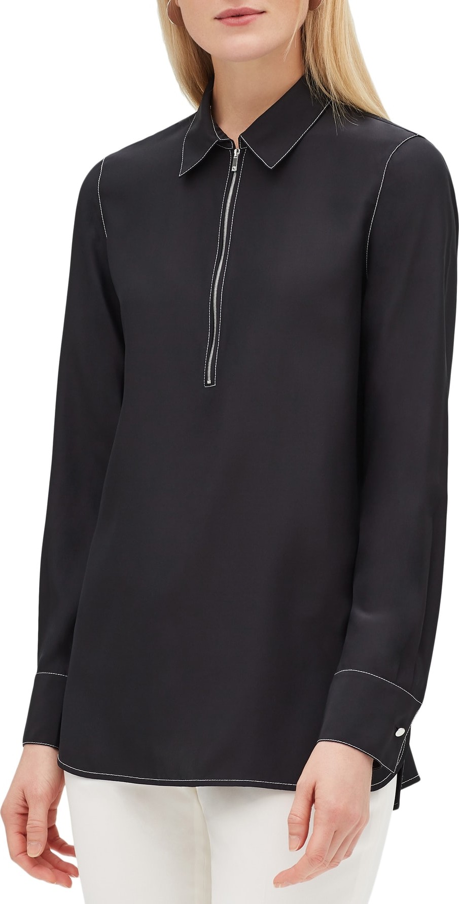 Lafayette 148 New York Berta Matte Silk Blouse