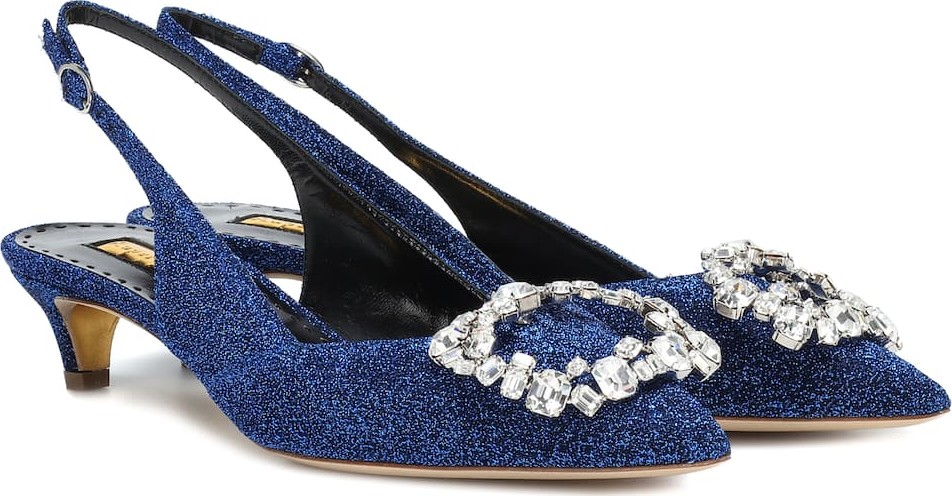 Rupert Sanderson Misty lamé slingback pumps