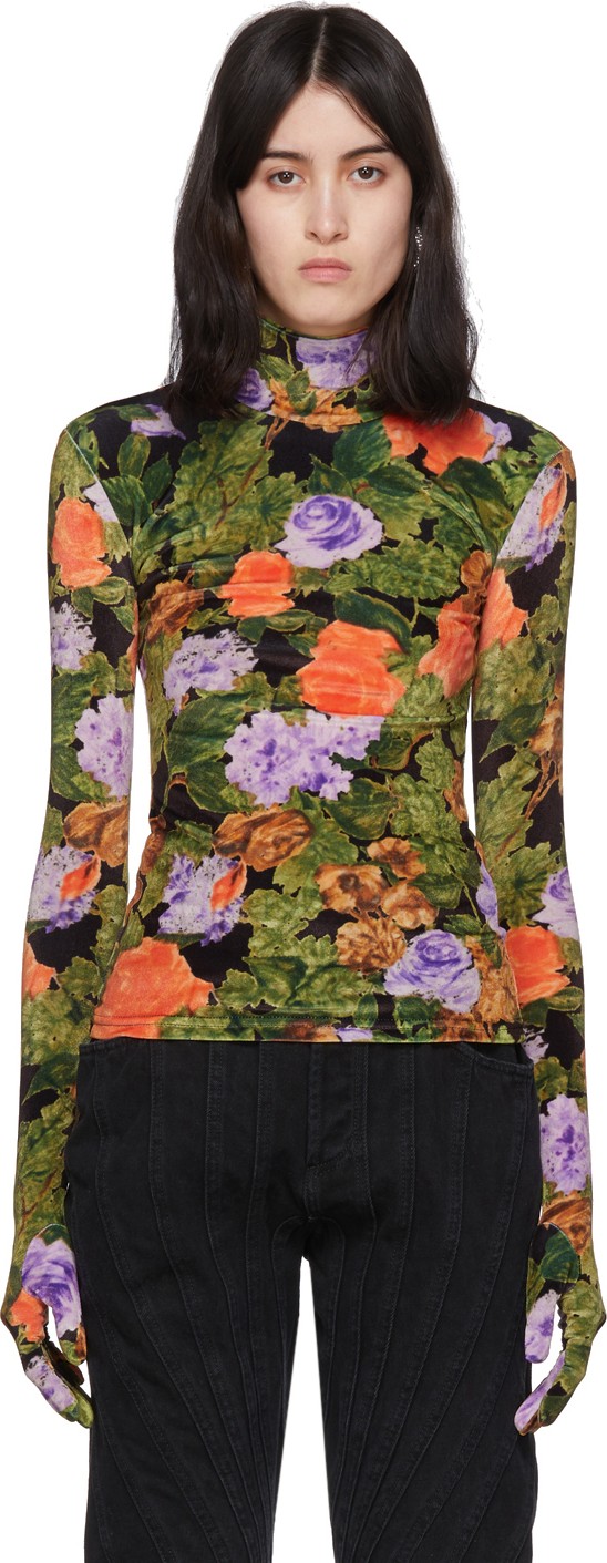 Richard Quinn Multicolor Floral Turtleneck