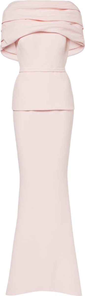 Safiyaa - Loura draped peplum crêpe gown