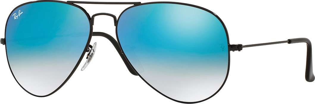 Ray Ban Ombre-Mirrored Aviator Sunglasses, Black/Blue