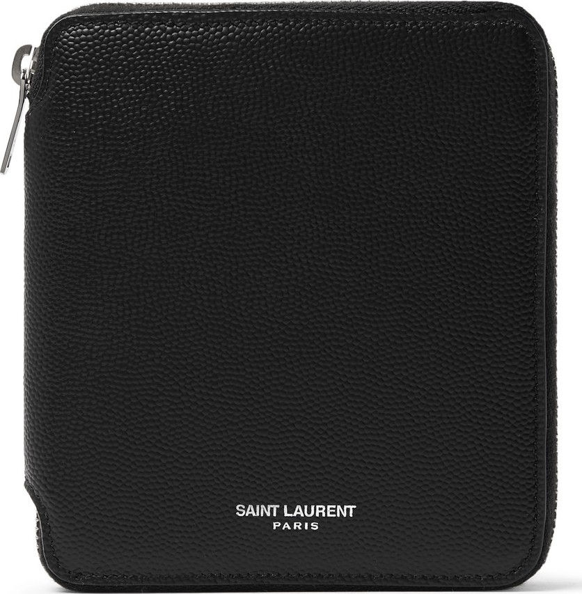 Saint Laurent Pebble-Grain Leather Zip-Around Wallet
