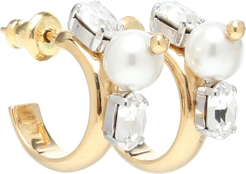 Simone Rocha Pearl and crystal hoop earrings