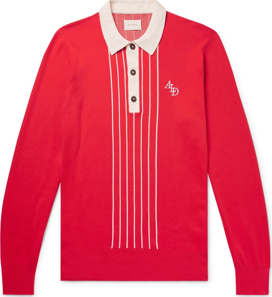 Aimé Leon Dore Slim-Fit Logo-Embroidered Knitted Cotton Rugby Shirt