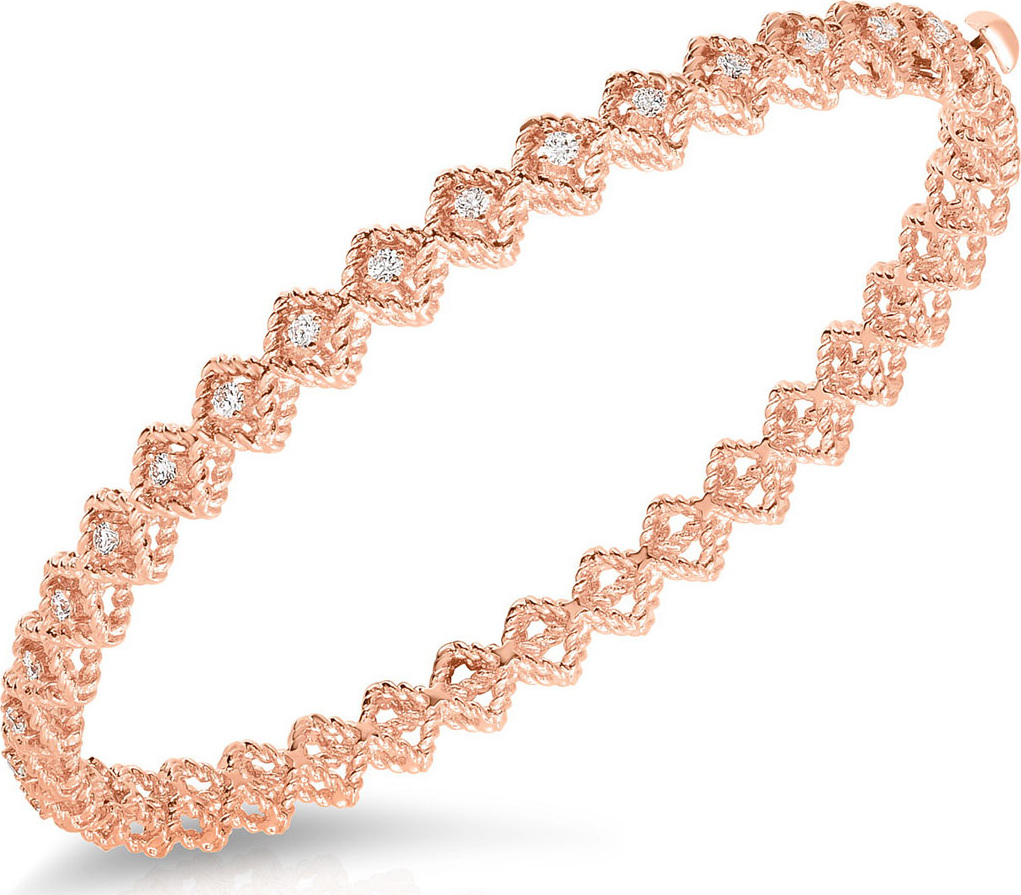 Roberto Coin 18k Rose Gold New Barocco Diamond Bangle