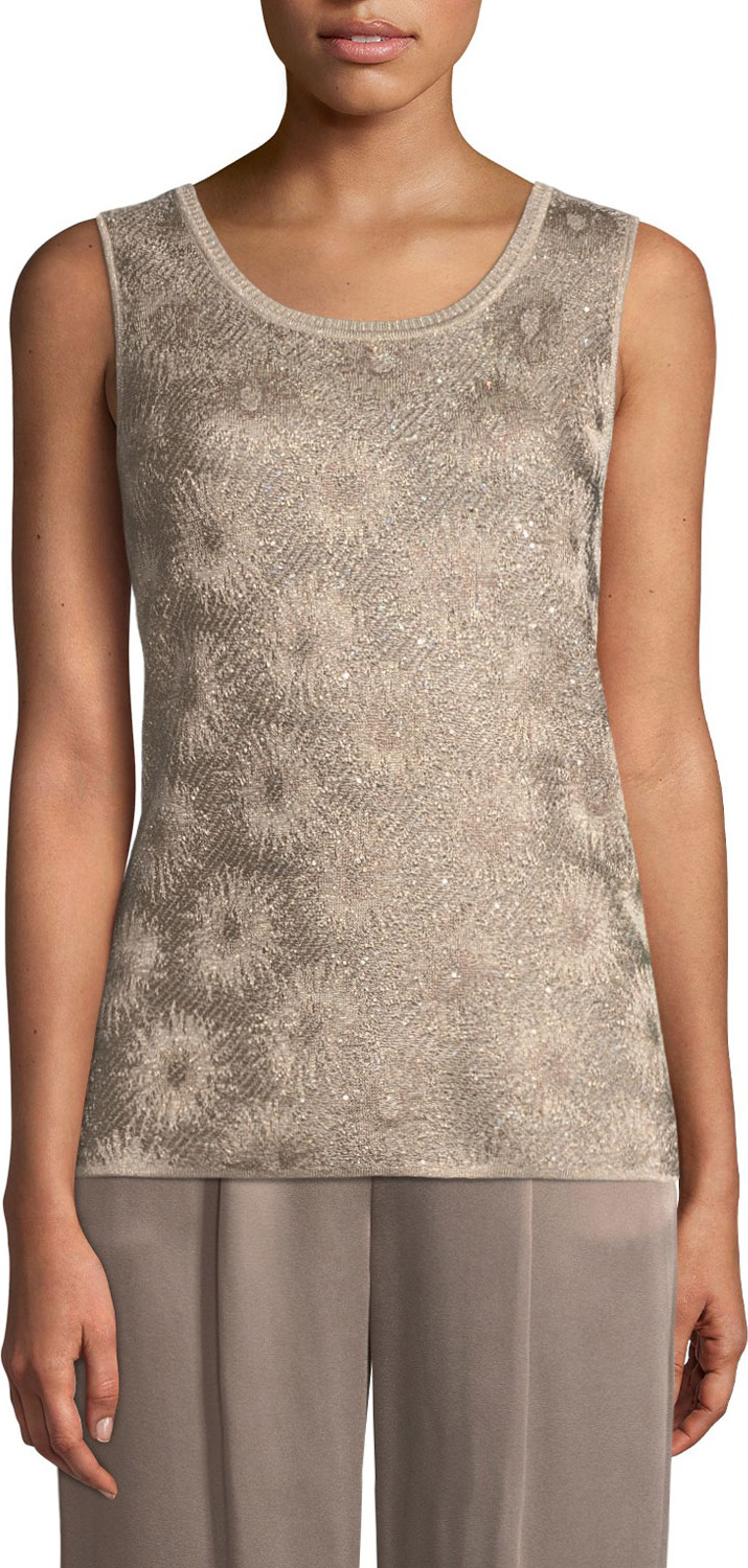 St. John Stellar Gaze Jacquard Knit Shell