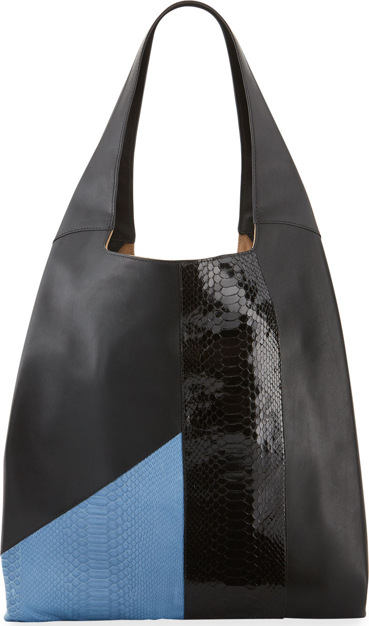 Hayward Grand Shopper Smooth Tote Bag, Blue/Black