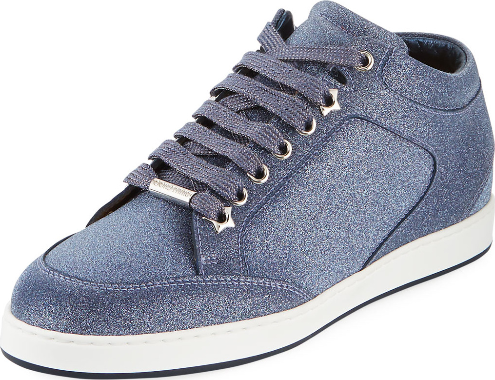Jimmy Choo Miami Glitter Platform Sneakers