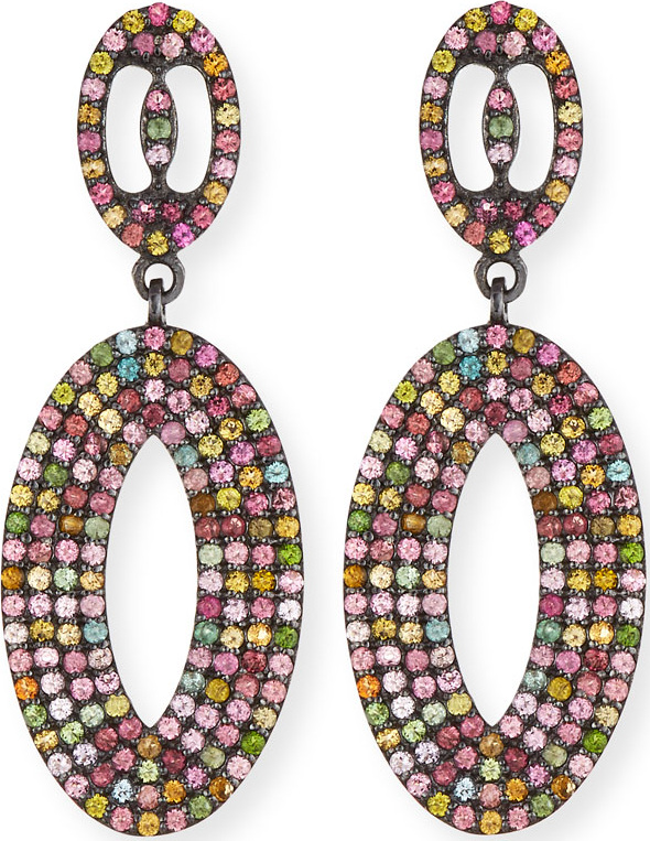 Margo Morrison Multicolor Tourmaline Loop Earrings