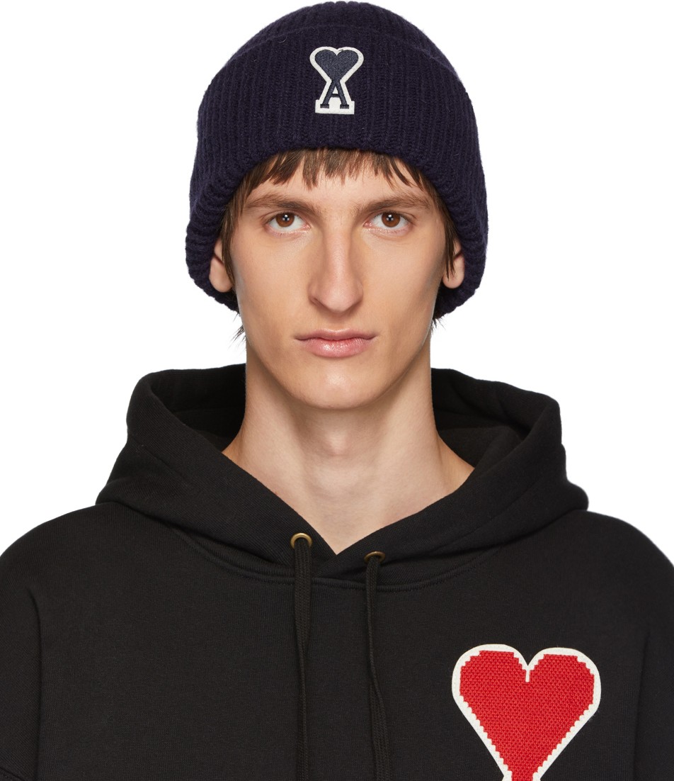 AMI Navy Ami De Coeur Beanie