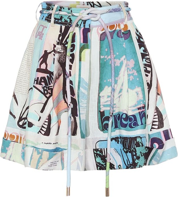 Zimmermann Glassy printed linen shorts