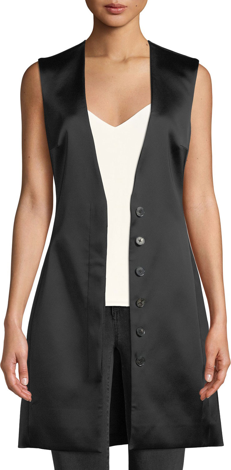 THE ROW Lafran V-Neck Satin Vest