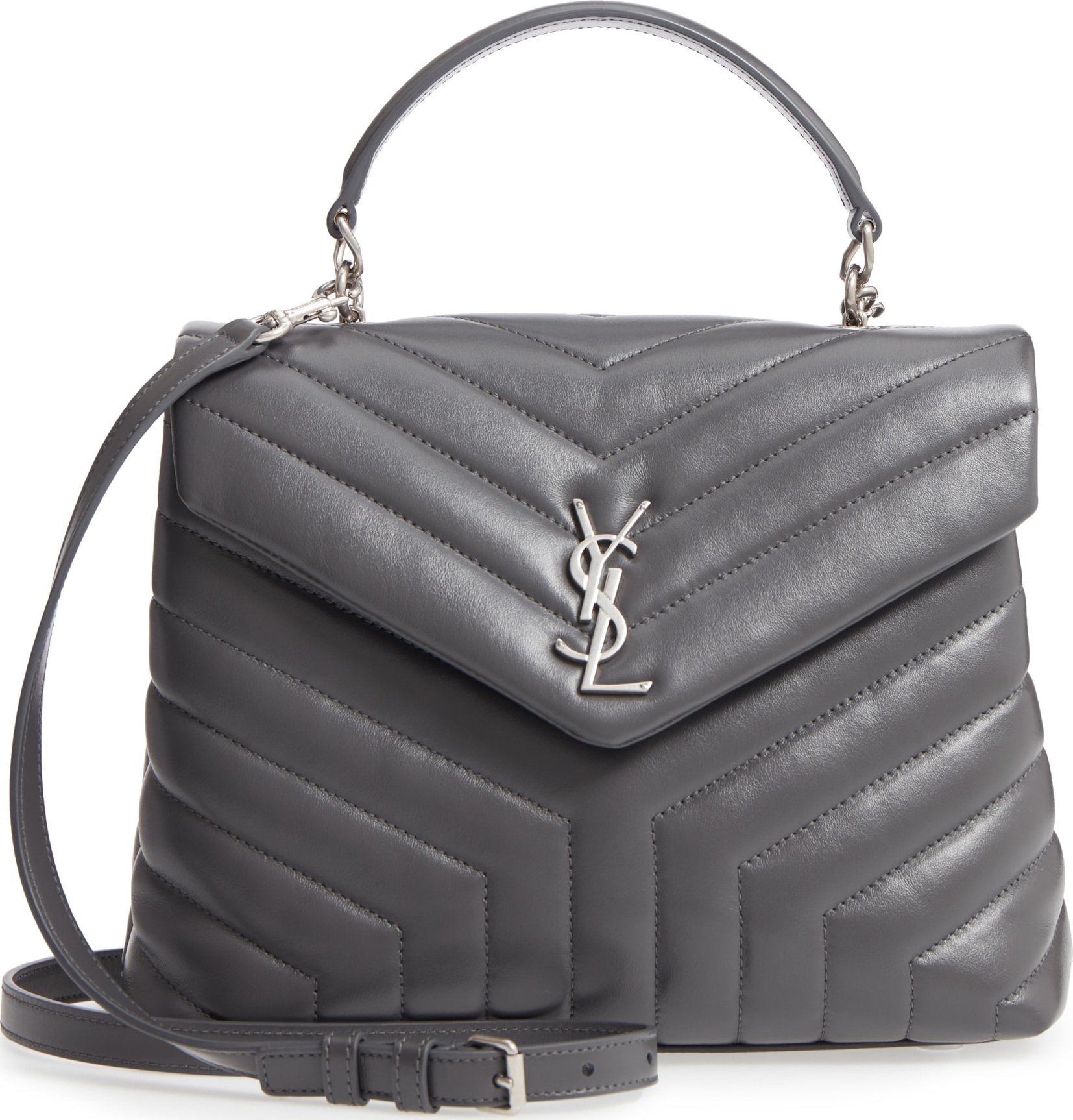 Saint Laurent Loulou Leather Top Handle Satchel