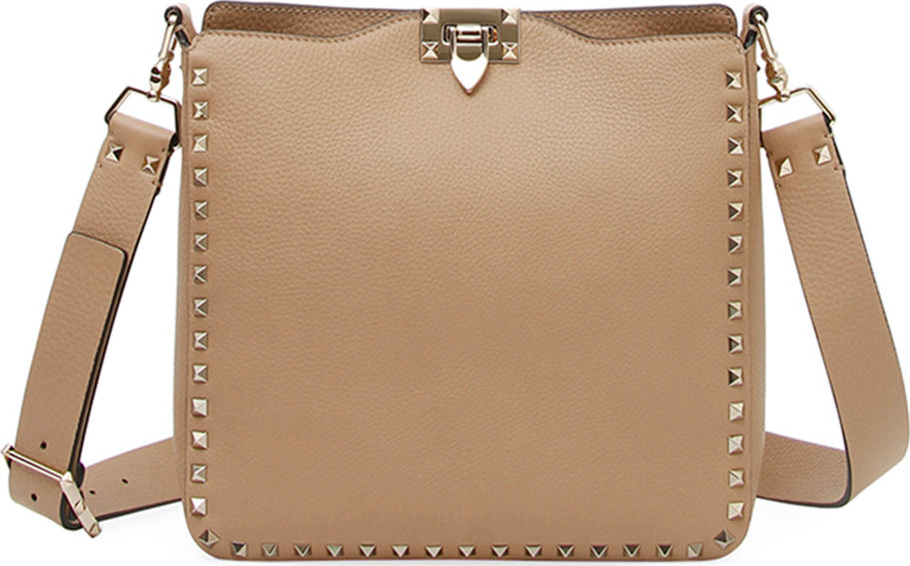 Valentino Rockstud Small Vitello Leather Hobo Bag