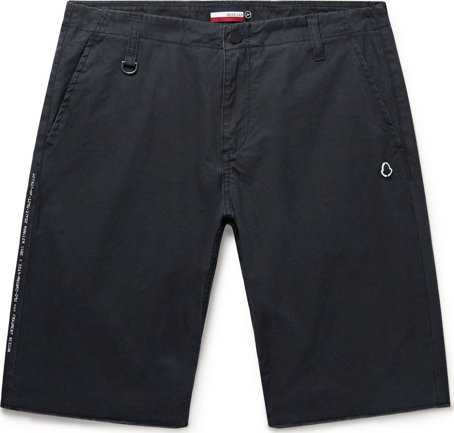 Moncler Genius 7 Moncler Fragment Logo-Appliquéd Embroidered Cotton-Twill Shorts