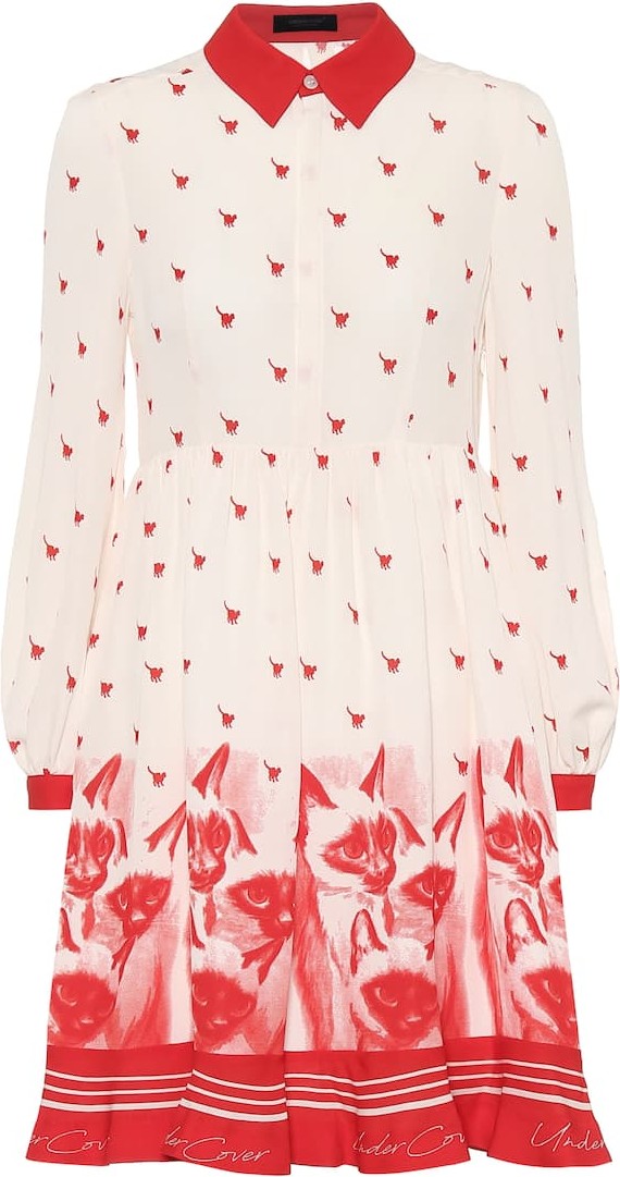 Undercover Printed silk-crêpe de chine dress
