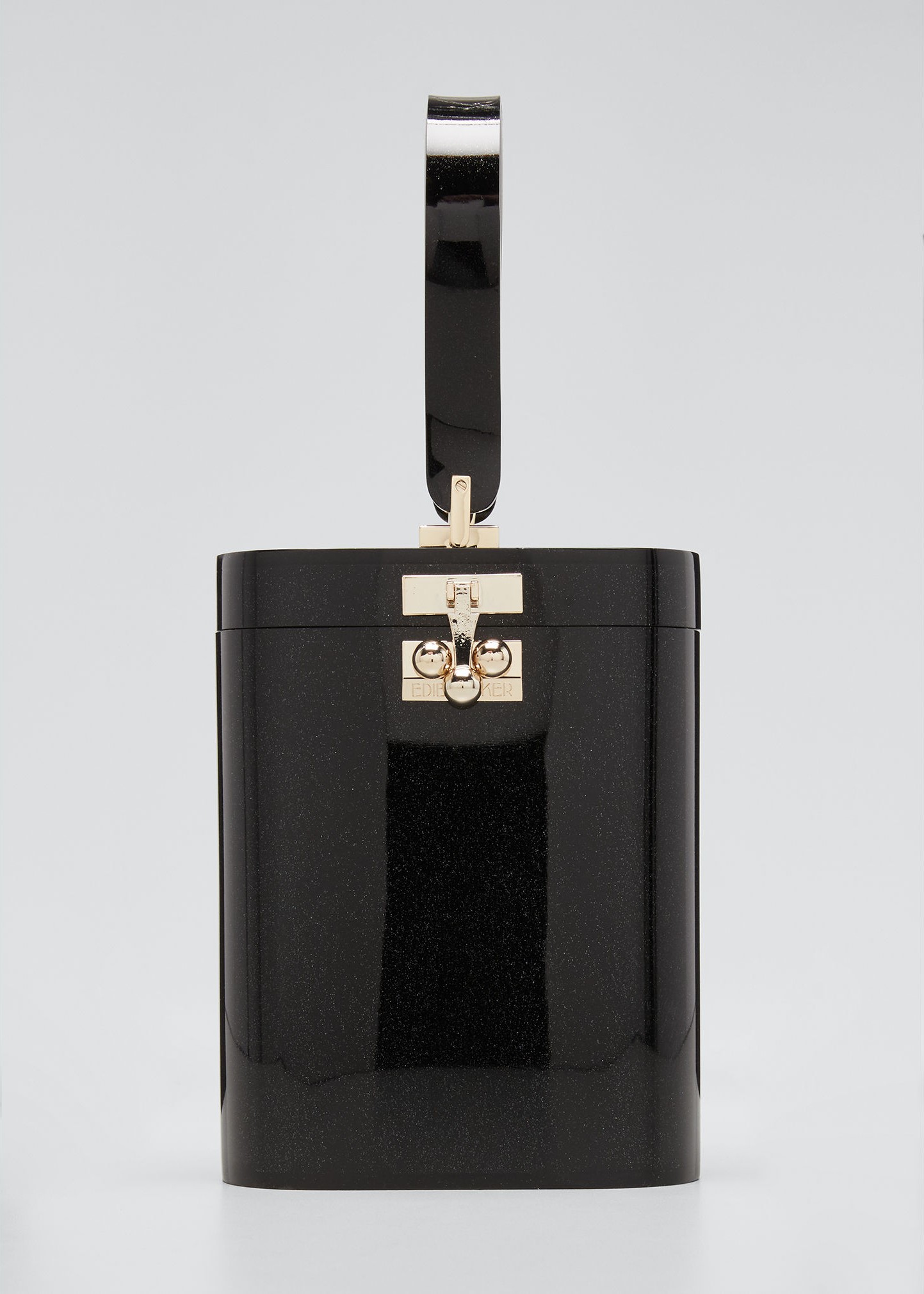 Edie Parker Oval Glitter Minaudiere Bag