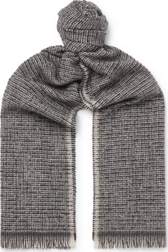 Caruso Checked Wool-Blend Scarf