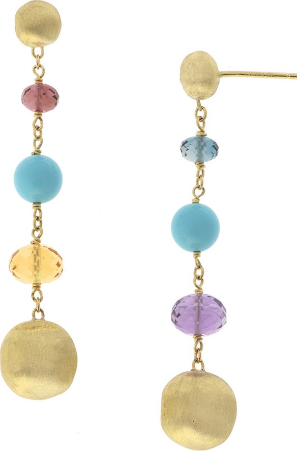 Marco Bicego Africa 18k Mixed-Stone Dangle Earrings