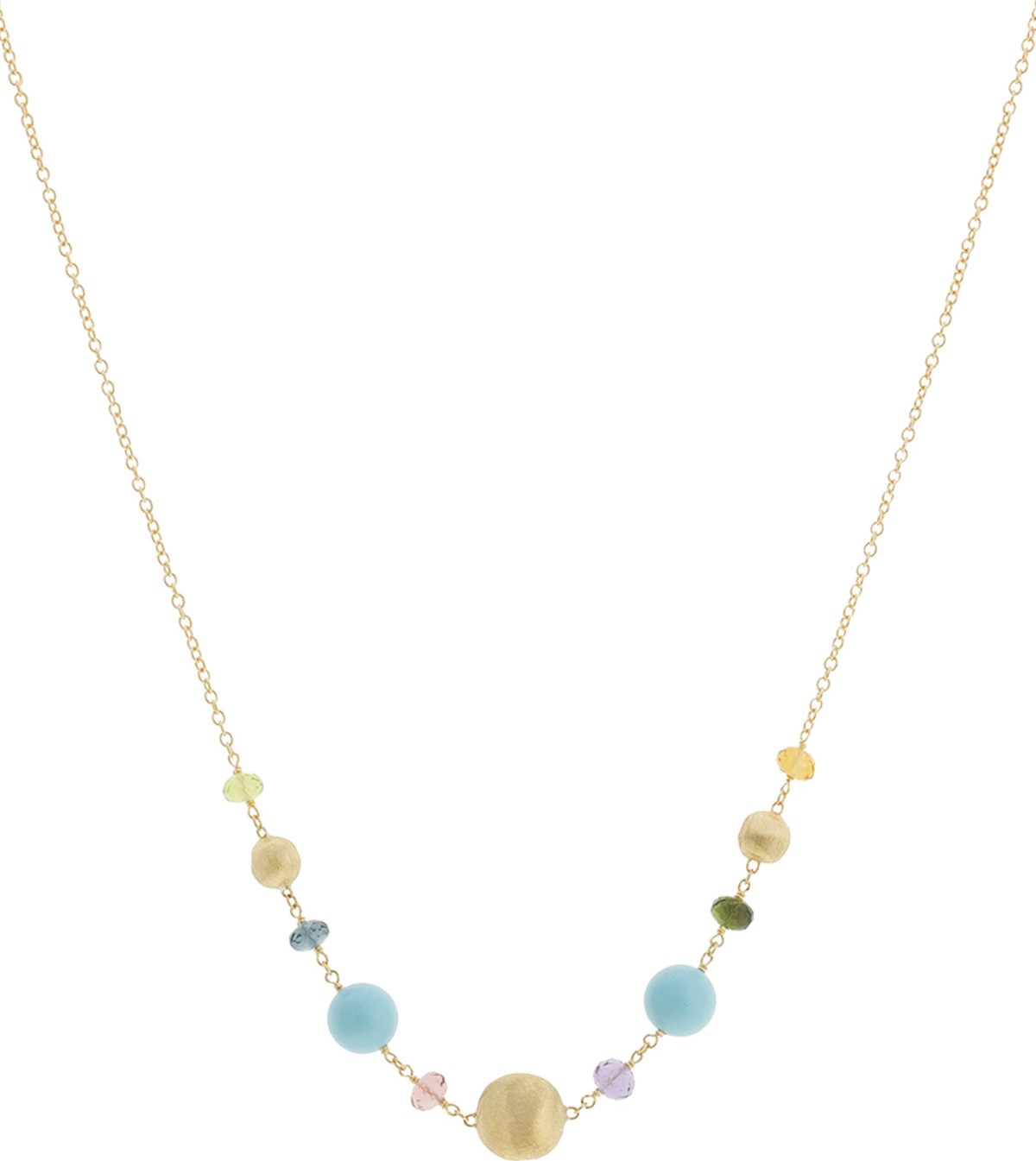 Marco Bicego Africa 18k Mixed-Stone Necklace, 16"L