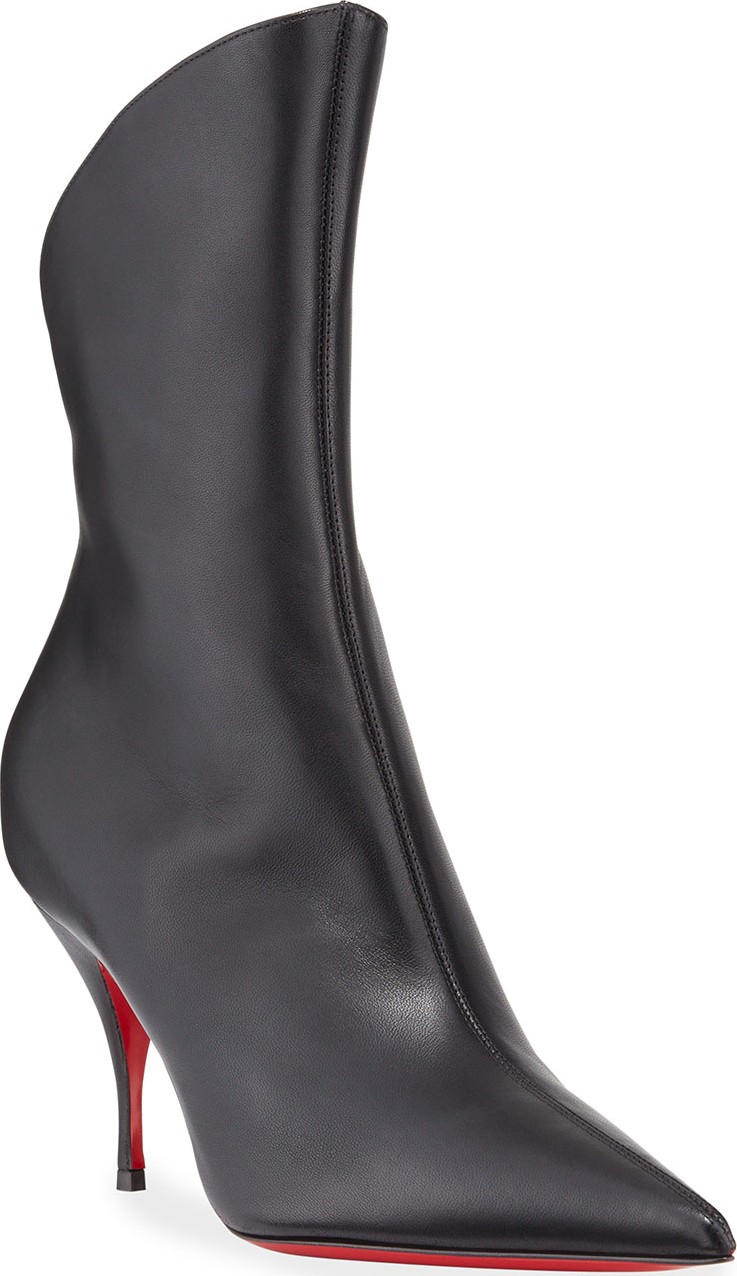 Christian Louboutin Clare Pointed-Toe Red Sole Booties