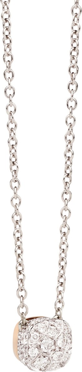 Pomellato Nudo 18K White & Rose Gold Diamond Pendant Necklace