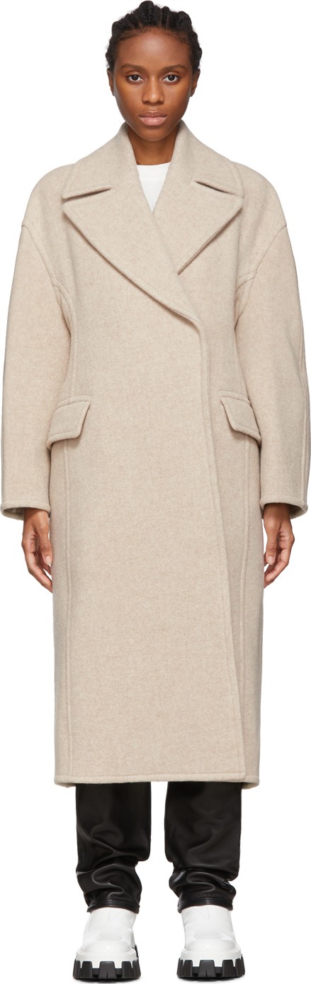 Acne Studios Beige Boiled Wool Olaila Coat