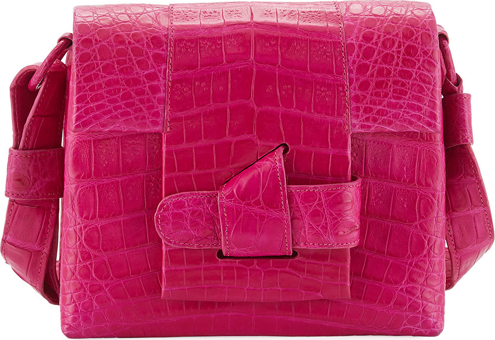 Nancy Gonzalez Small Origami Knot Crocodile Crossbody Bag
