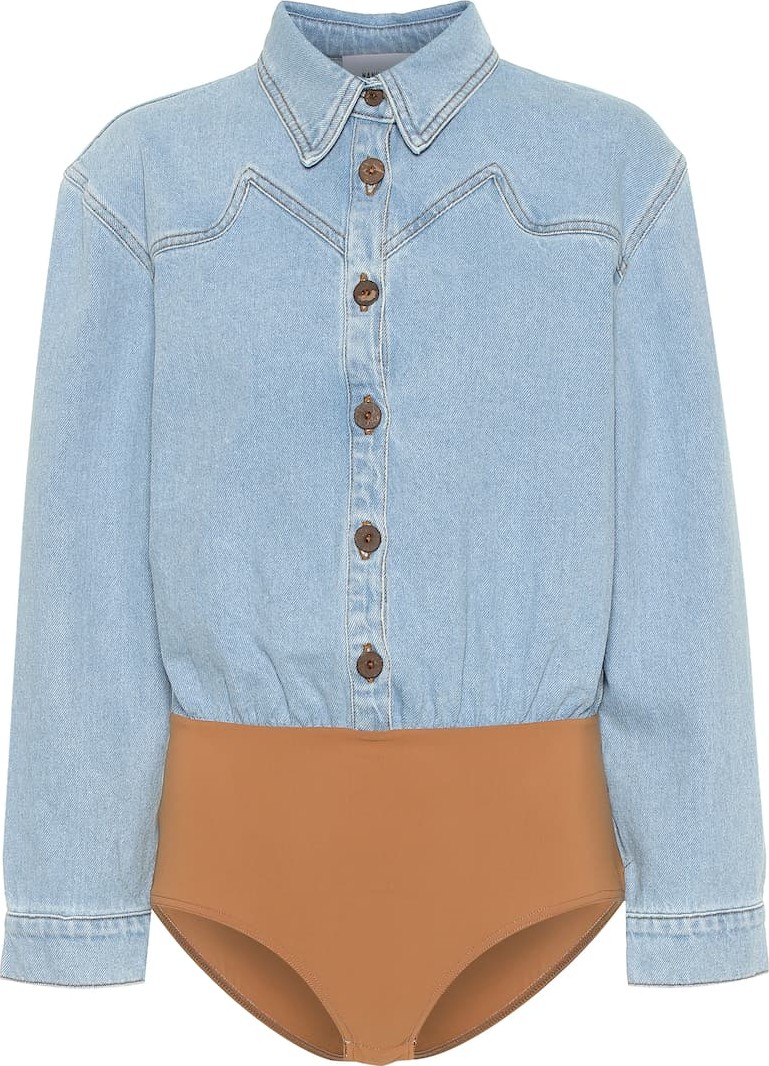 Nanushka Kiana denim bodysuit