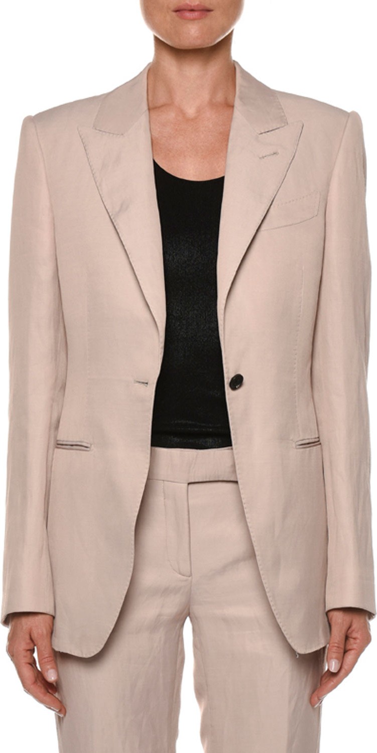 TOM FORD Peak Lapel One-Button Jacket TOM FORD Peak Lapel One-Button Jacket