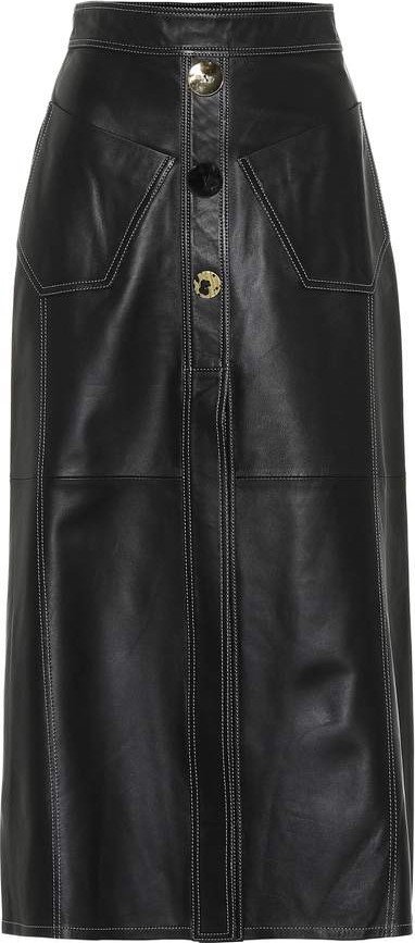 Ellery Aggie leather midi skirt