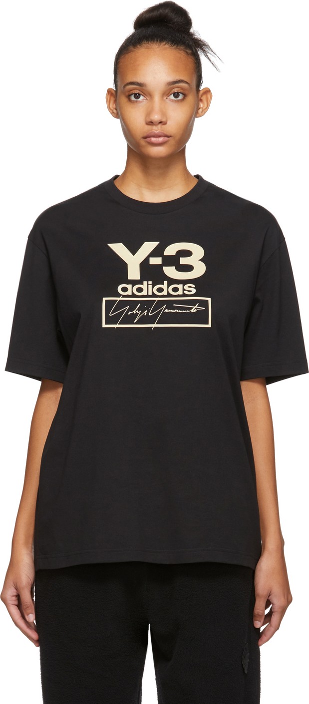 Y-3 Black Stacked Logo T-Shirt