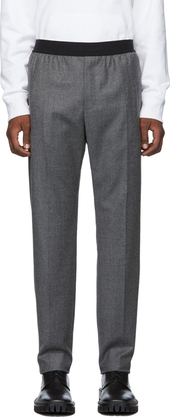 Helmut Lang Grey Flannel Pull-On Trousers